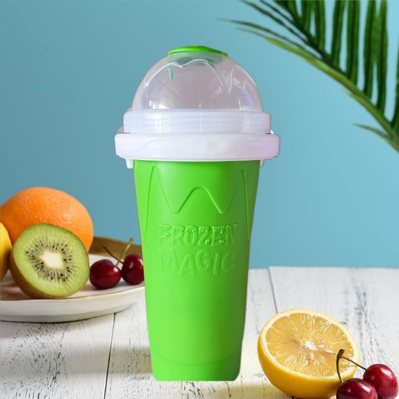 2 opakowania Magic Quick Frozen Smoothies Maker - przenośny dwuwarstwowy kubek do robienia mrożonych koktajli ze słomką i łyżeczką, prezent dla każdego