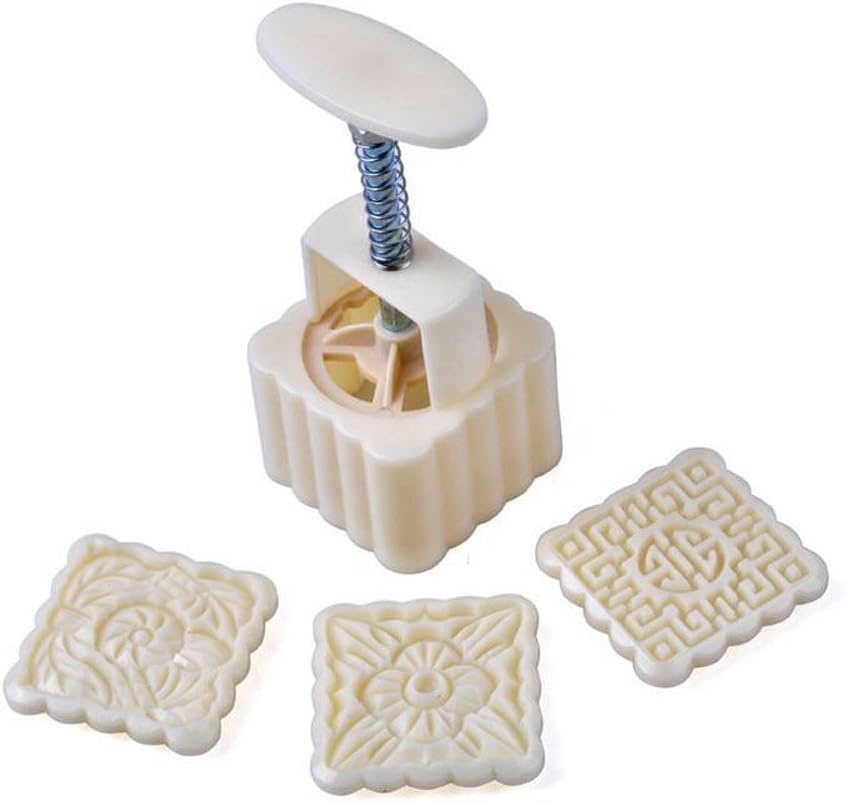 VOVOV Mid-Autumn Festival Hand-Pressure Moon Cake Mould With 12 Pcs Mode Pattern For 4 Sets