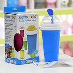 2 opakowania Magic Quick Frozen Smoothies Maker - przenośny dwuwarstwowy kubek do robienia mrożonych koktajli ze słomką i łyżeczką, prezent dla każdego