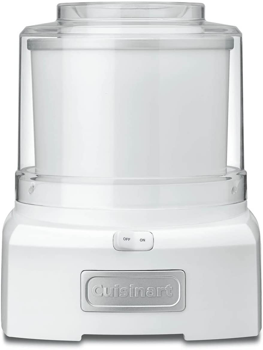 Cuisinart Ice Cream Maker Machine, 1.5 Quart Sorbet, Frozen Yogurt Maker, Double Insulated, White, ICE-21P1