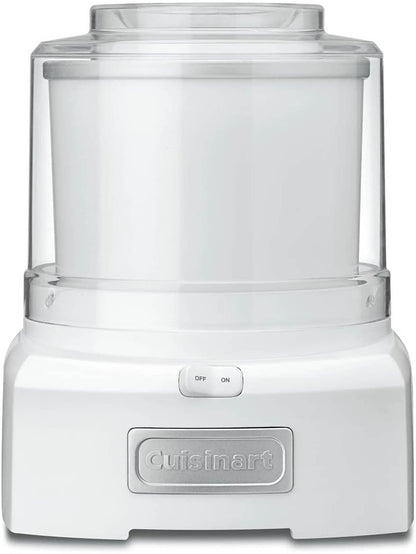 Cuisinart Ice Cream Maker Machine, 1.5 Quart Sorbet, Frozen Yogurt Maker, Double Insulated, White, ICE-21P1