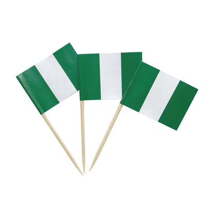 100 Pack USA American Flag US Toothpick Flags, Cocktail Picks Mini Stick Cupcake Toppers Country Picks Party Decoration Celebration Cocktail Food Bar Cake Flags (American)