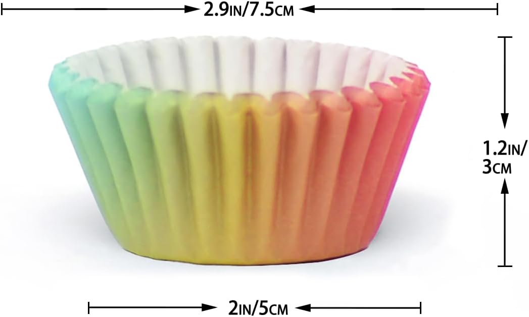 qiqee Cupcake Liners Cupcake Cups 300-Count Food Grade Gradient Design Cupcake Papers Baking Cups Cupcake Wrappers