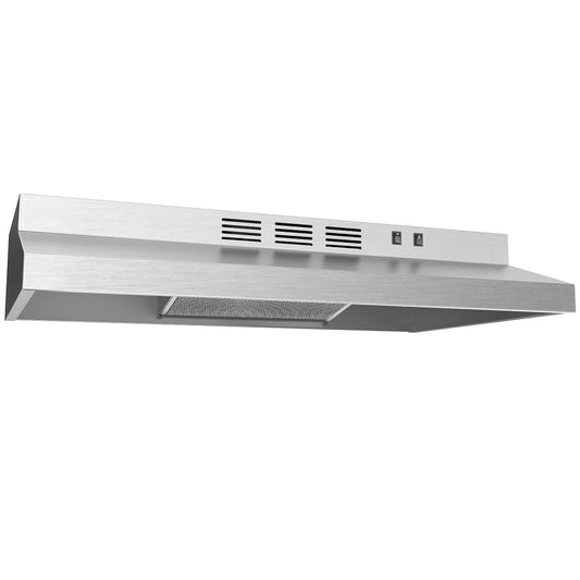 Midea MVU30W2AST Range 30 Inch Under Cabinet Vent Ductless Convertible with Durable Stainless Steel, Kitchen Hood with 2 Reusable Filter, 200 CFM 2-speed Exhaust Fan