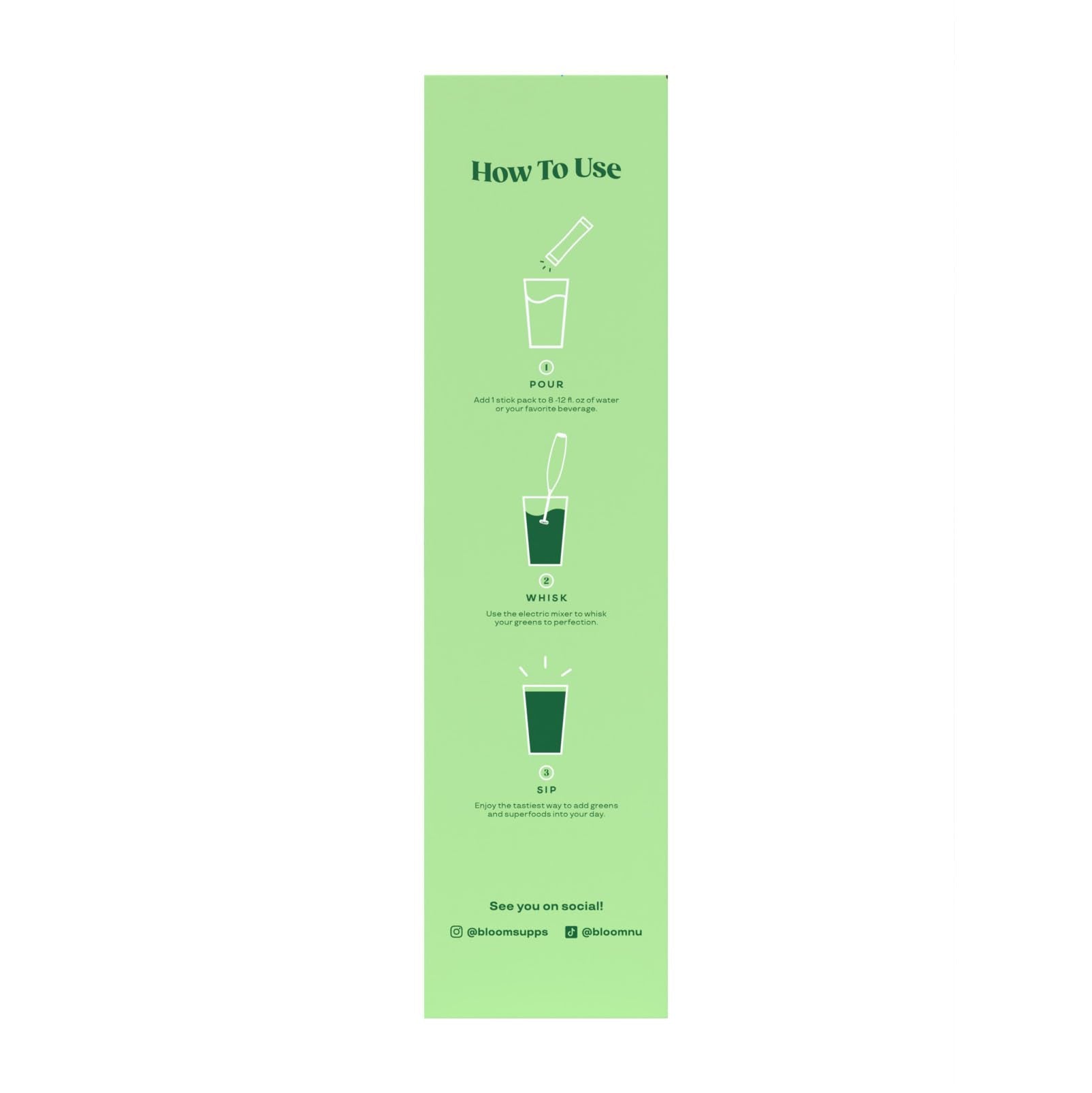 Mikser ręczny Bloom Nutrition Electric i 8 saszetek Super Greens Powder Sticks