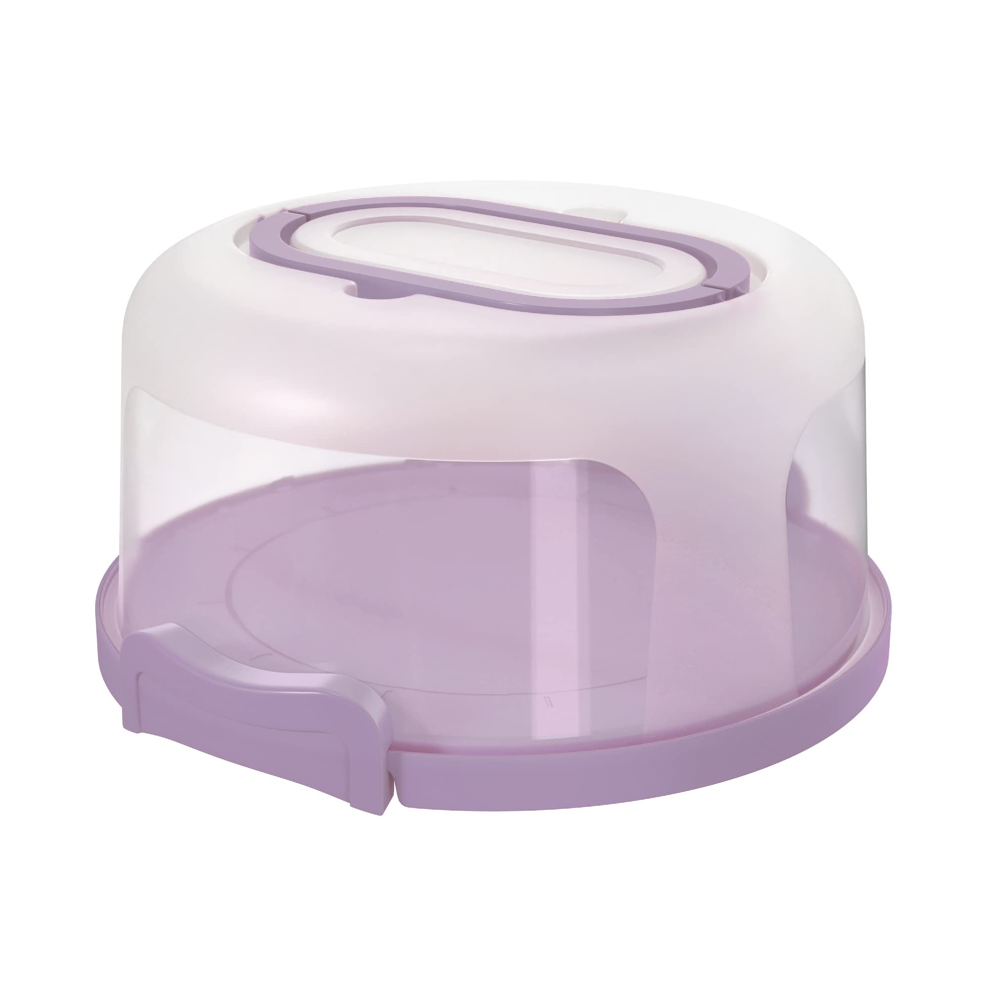 Round Cake Carrier Two Sided Cake Holder Serves as Five Section Serving Tray, Portable Fits 10 inch Cake, Box Comes With Handle, Container Holds Pies (Green)