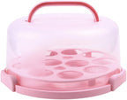 Ohuhu Cake Carrier with Lid and Handle, BPA-Free Cake Containers Cake Holder for 10 inch Cake with 2 Handles Cupcake Carrier - Plastic Cover Two Sided Base for Transport Pies Nuts Fruit Perfect Gifts