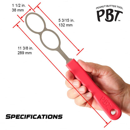 PBT - Peanut Butter Mixer, Stainless Steel Stirring Tool for Natural Peanut Butter, Dough, Yogurt, Sauces, and More - Fits Any Container Size, Less Mess, Dishwasher Safe (BLACK)