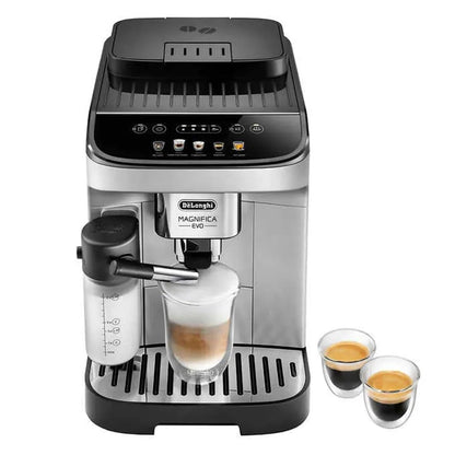 De'Longhi De’Longhi Magnifica Evo Automatic Espresso & Cappuccino Machine with Latte Crema System, 9.45 in. x 17.32 in. x 14.17 in., Chrome