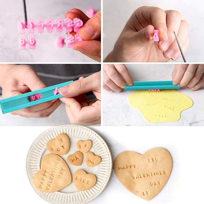 PATILWON Letter Stamps for Clay & Cookies - Alphabet Stamp Mold for Baking, DIY Embossing, Family Activities, and Educational Projects