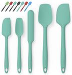 Coukre Silicone Spatula Set of 5,High Temperature Resistant, Food Grade Silicone, Dishwasher Safe, for Baking, Cooking (Aqua Green)