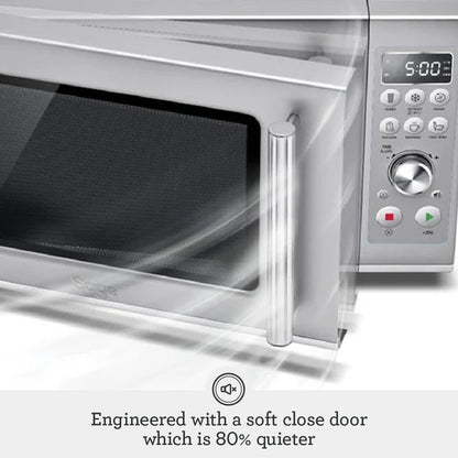 Breville BMO650SIL1BUC1 the Compact Wave Soft Close Countertop Microwave, Silver