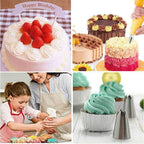 Adocfan 129PCS Piping Set Cake Decorating Tools, Baking Pastry Tools with 48 Numbered Icing Tips & Pastry bag & Flower Lifter & Nail, Cookie Cake decorating tips supplies kit & baking tools (129 PCS)