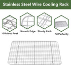 ROTTAY Baking Sheet with Rack Set (2 Pans + 2 Racks), Stainless Steel Cookie Sheet with Cooling Rack, Nonstick Baking Pan, Warp Resistant & Heavy Duty & Rust Free, Size 16 x 12 x 1 Inches