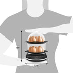 Elite Gourmet EGC314CB Digital Easy Egg Cooker Food Steamer, Poacher, Omelet, Soft, Medium, Hard-Boiled Egg with 6 Programmed Preset Functions, 2-Tiers, Measuring Cup, BPA Free, 14 egg capacity, Black