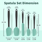 Coukre Silicone Spatula Set of 5,High Temperature Resistant, Food Grade Silicone, Dishwasher Safe, for Baking, Cooking (Aqua Green)