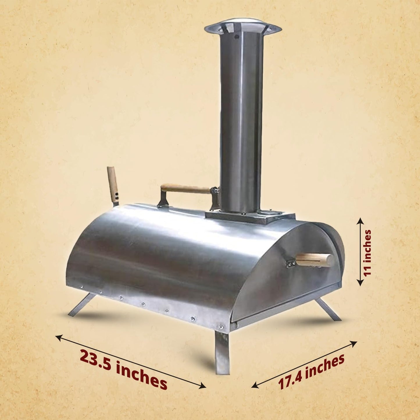 Outdoor Pellet Pizza Oven - Original Pellethead PoBoy Wood Fired Portable Oven with Pizza Peel, Blower, 13" Stone Accessories Kit