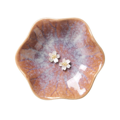 Lotus Leaf Shape Ring Holder Dish, Small Key Bowl, Ceramic Trinket Tray Jewelry Dish Organizing Necklace Earrings for Mom Friend Sister, White. All Jewelries Are NOT Included.