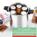 Szybkowar T-fal, aluminiowy szybkowar, 22 kwarty, 3 ustawienia PSI, naczynia kuchenne, garnki i patelnie, duża pojemność, kratki chłodzące, książka z przepisami, konserwowanie warzyw, mięsa, drobiu, owoców morza, srebrny