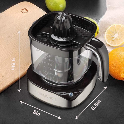 Luukmonde Electric Citrus Juicer 1.2L Large Volume, Orange Juicer with Powerful Motor and LED Working Lamp, Electric Lemon Squeezer for Orange Lemon Lime Grapefruit, Black