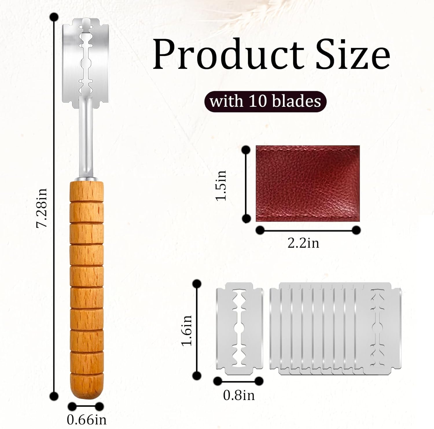 Hand Crafted Bread Lame, Bread Scoring Tool/Bread Knives, Lame Bread Tool Sets for Sourdough Scoring Tool, Sourdough Bread Baking Supplies with 10 Blades Replacement, burlywood