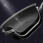 DMYINGBD Chinese Wok Non-Stick pan die-cast Aluminum Anti-Scratch Induction Electric Wok and Glass lid Wok, Maifan Stone Wok