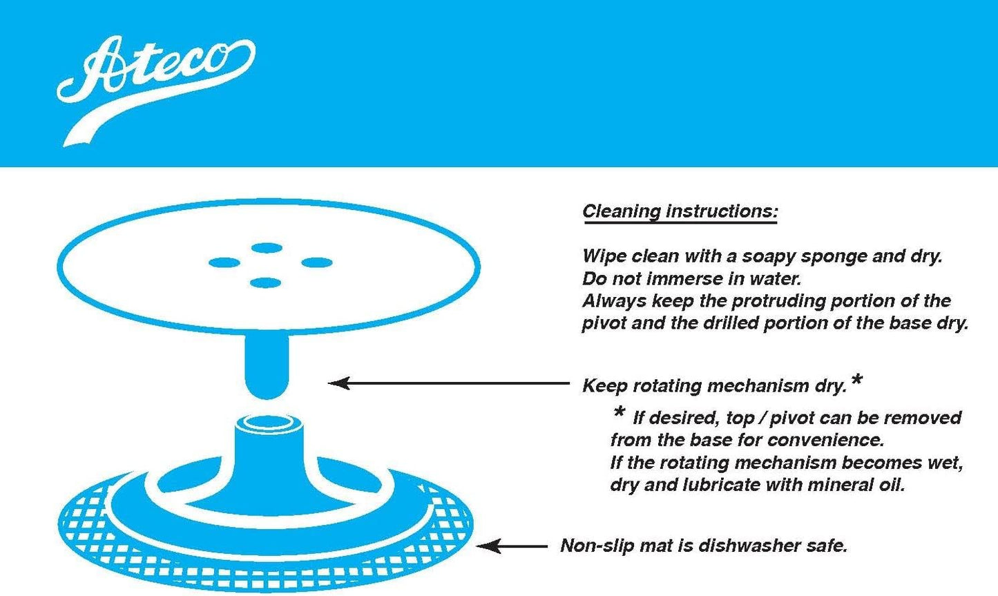 Ateco Cast Iron and Non-Slip Pad Cake Stand, 12 inch, White