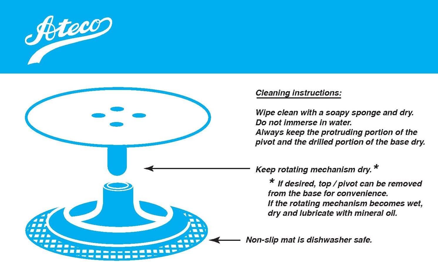 Ateco Cast Iron and Non-Slip Pad Cake Stand, 12 inch, White