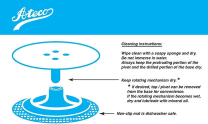 Ateco Cast Iron and Non-Slip Pad Cake Stand, 12 inch, White