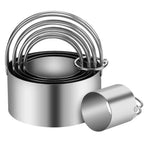 5 Pieces Biscuit Cookie Cutters Set,Stainless Steel Circle Round Cookie Biscuit Cutters in Graduated Sizes Shape Molds for Pastries Doughs Doughnuts