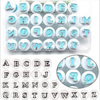172 PCS Alphabet Number Symbols Cookie Cutters Set Biscuit Fondant Cake Impress Embosser Cutter Stamp Press DIY Embosser Mold for Cake Baking Clay