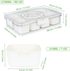shopwithgreen Divided Serving Tray with Lid and Handle, Portable Snackle Box Charcuterie Container for Party, Veggies, Snack, Fruit, Nuts, Candy, Christmas Tray Snack Box for Entertaining, Picnic