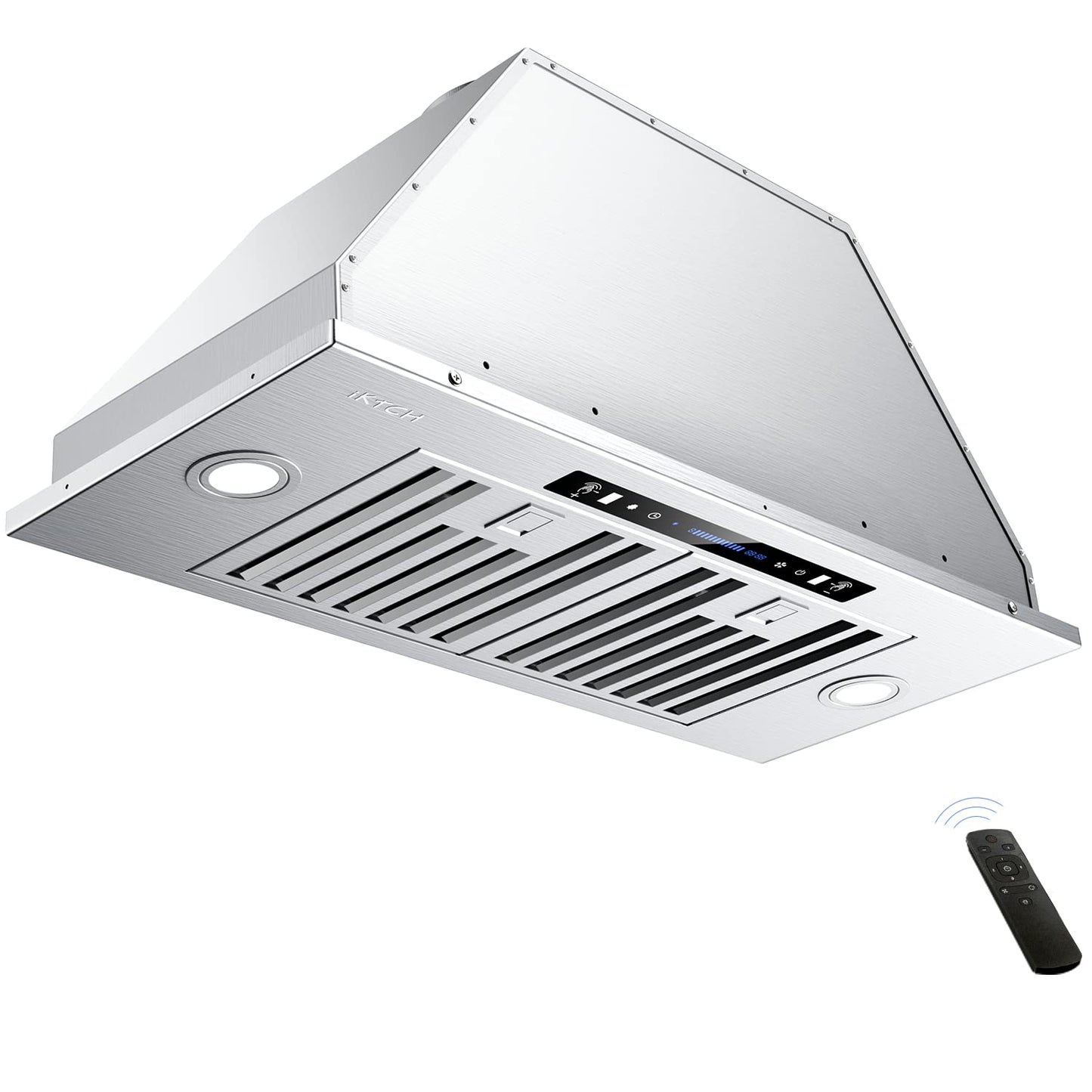 IKTCH 36 inch Built-in/Insert Range Hood 900 CFM, Ducted/Ductless Convertible Duct, Stainless Steel Kitchen Vent Hood with 4 Speed Gesture Sensing&Touch Control Panel(IKB01-36)