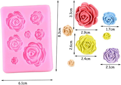 2PCS Rose Flowers silicone molds Cake Chocolate Mold wedding Cake Decorating Tools Fondant Sugarcraft Cake Molds