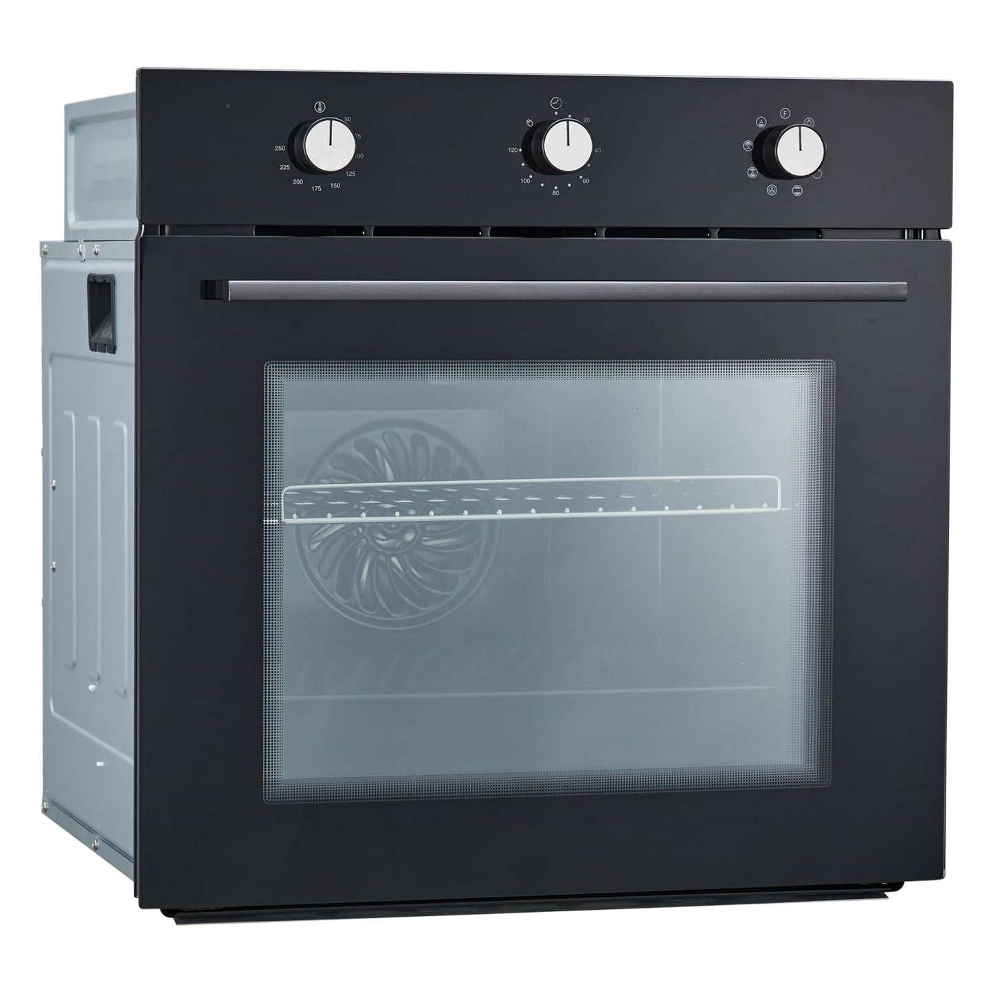 24" Electric Single Wall Oven with 8 Baking Modes 2.5Cu.ft Built-in Electric Convection Oven with Air Frying Function 3D Surround Heating with Double-Layered Glass Door 3000W Silver