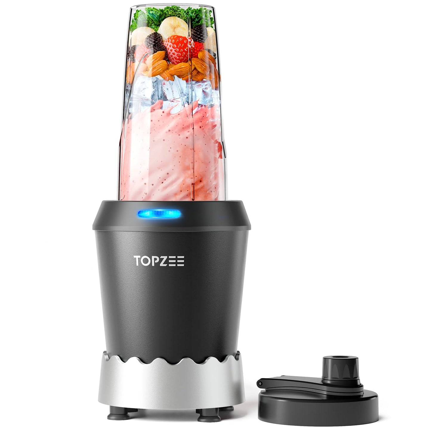 TOPZEE Blender for Smoothies, 1000W Slushie Machine, Bullet Blenders for Kitchen, Personal Portable Blender, Protein Shake Mixer with 24oz Easy Go Cups, Licuadora, Dishwasher Safe, Max 1200W