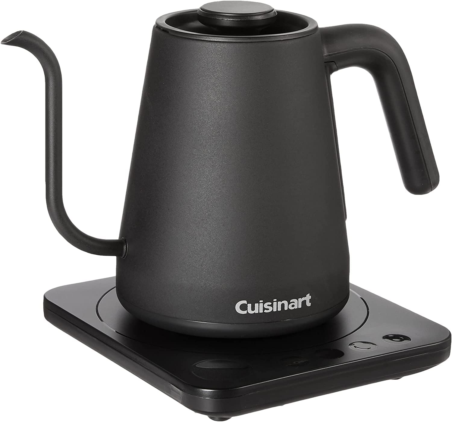 Цифровий чайник Cuisinart GK-1 з гусячою шийкою, прецизійний носик з гусячою шийкою, розроблений для точного контролю наливання, вміщує 1 літр, потужність 1200 Вт забезпечує швидкий нагрів, нержавіюча сталь, чорний колір