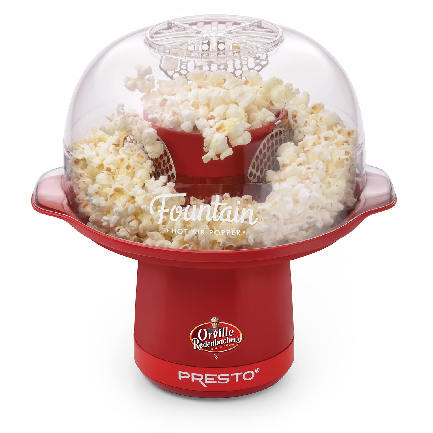 Presto Orville Redenbacher's Fountain Hot Air Popper Popcorn, 20 kubków, czerwony