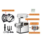 Smokehouse Products 3/4 HP Meat Grinder, Heavy Duty Meat Grinder and Sausage Stuffer With Stainless Steel Blades, for Home, Kitchen and Commercial Use