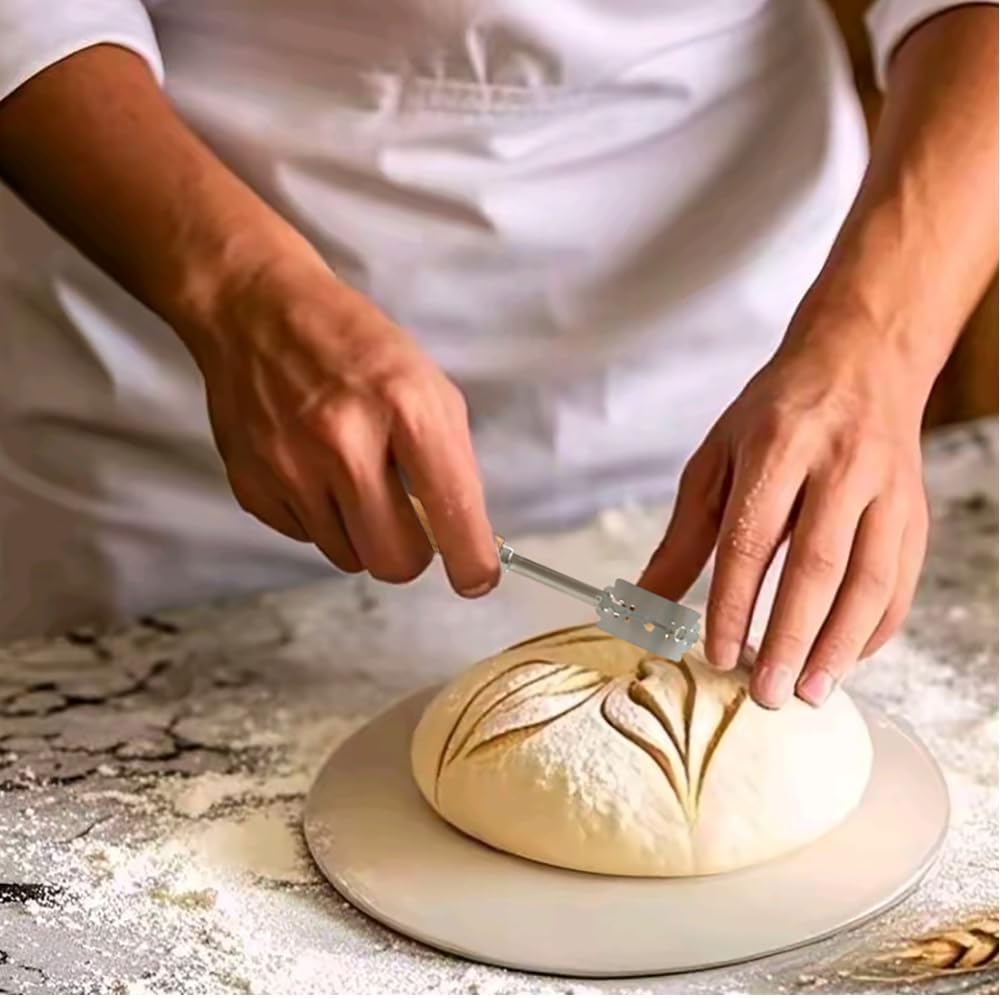 Bread Lame, used for scoring dough, sourdough scoring tool, scoring knife for bread baking, includes 10 Razor blades and a protective cover.