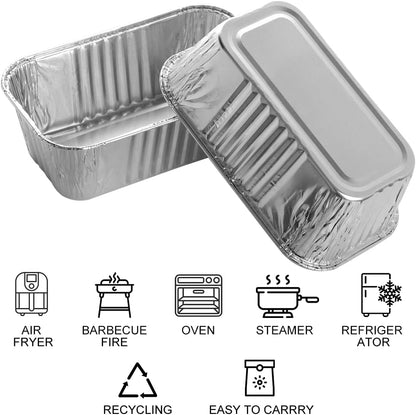 100 Pack 1Lb Aluminum Mini Loaf Baking Pans, 6” x 3.5” x 2” Heavy Duty Disposable Loaf Pans, Thick Foil Bread Pans for Baking Holiday Treats Food Storage and Takeout