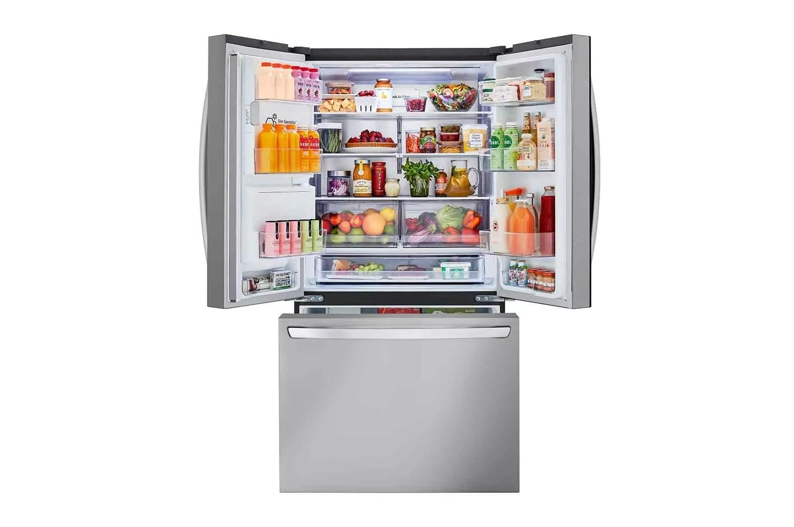 LG LRFXC2606S 25,5 Cu. Ft. Stal nierdzewna, inteligentna lodówka z drzwiami francuskimi