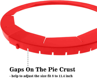 Adjustable Silicone Pie Crust Shields - Baking Protectors Cover Ring Fits 8-11.4 Inch Pies