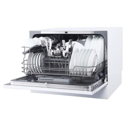 Magic Chef MCSCD6W5 Energy Star 6 Plate Kitchen Countertop Dishwasher, White