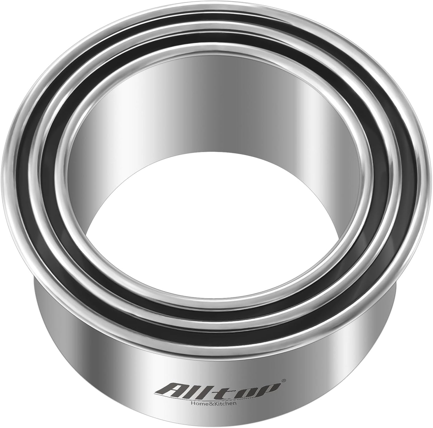 ALLTOP Circle Biscuit Cutter Set –Stainless Steel Baking Supplies for Effortless Round Cookie Shaping, Pastry & Fondant Tool Creation–Precise Cut Kitchen Utensil for Sandwich, Scone, Donut -3PC Round