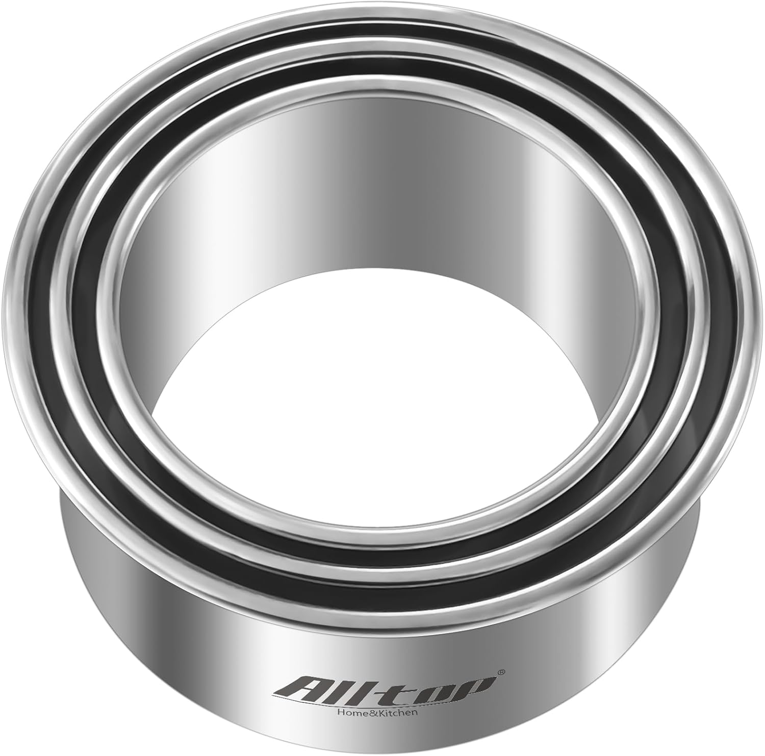 ALLTOP Circle Biscuit Cutter Set –Stainless Steel Baking Supplies for Effortless Round Cookie Shaping, Pastry & Fondant Tool Creation–Precise Cut Kitchen Utensil for Sandwich, Scone, Donut -3PC Round