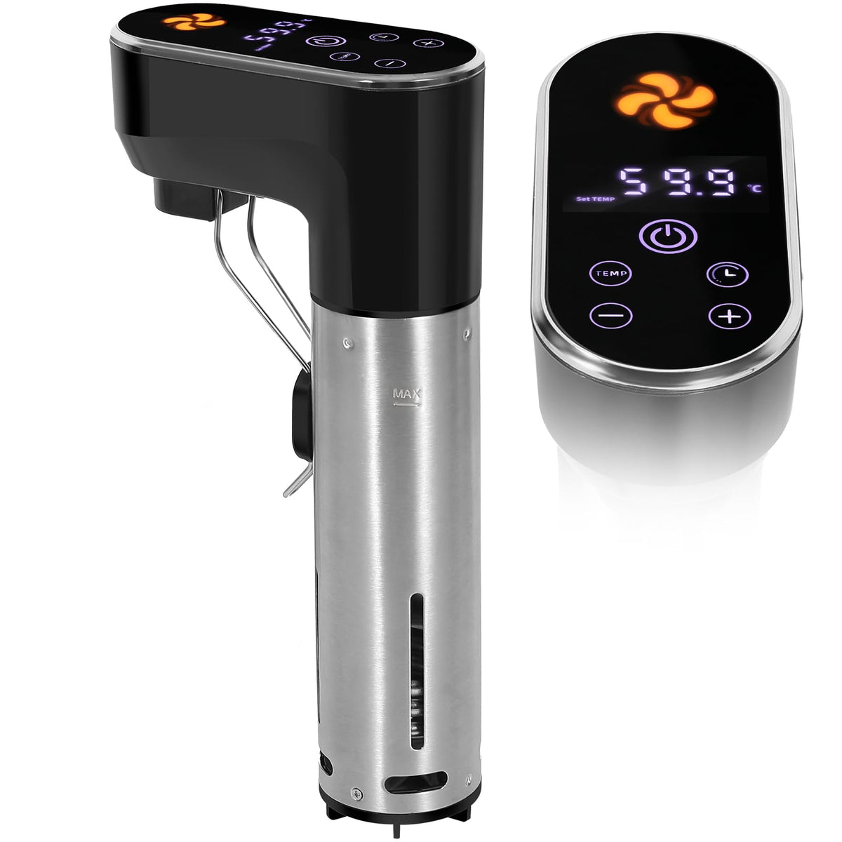 Urządzenie Outohomo Sous Vide, 1300 W, cyrkulatory zanurzeniowe, precyzyjne urządzenie do gotowania, urządzenie do gotowania steków, cyfrowy wyświetlacz temperatury i czasu, wyjątkowo ciche, szybkie nagrzewanie, łatwe do przechowywania, wodoodporność IPX7