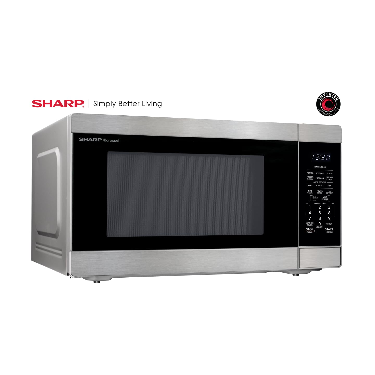 SHARP SMC2266KS Oven with Removable 16.5" Carousel Turntable, Cubic Feet, 1200 Watt Countertop Microwave, 2.2 CuFt, Stainless Steel