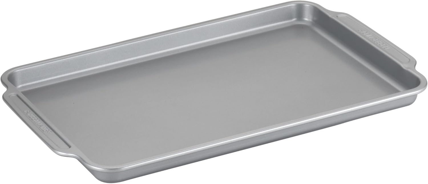 Farberware Nonstick Steel Bakeware Set with Cooling Rack, Baking Pan and Cookie Sheet Set with Nonstick Bread Pan and Cooling Grid, 10-Piece Set, Gray