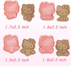 8 Piece Mini Cartoon Cookie Cutters, 3d Raised Design Gingerbread Cookie Stamps, Cute Cat Shape Cookie Molds, suitable for Frosting Decoration, Mini Pie Molds, Apple Pie Pastry Cutter, Fruit Cutter